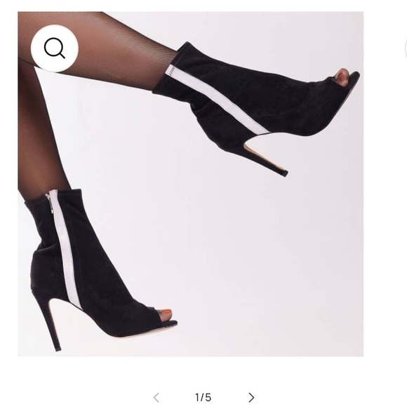 NWT BURJU Speechless Ankle Bootie Open Toe Stretch Ankle Boots | Black 14 - Picture 1 of 10